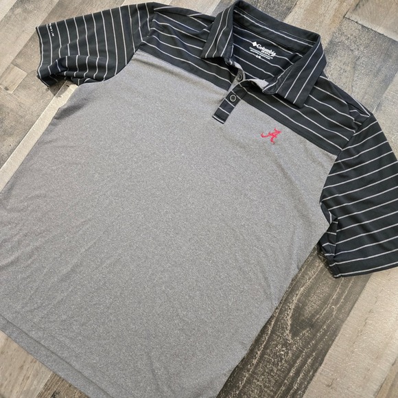Columbia Other - Alabama Crimson Tide Columbia Golf Omni Wick Polo Shirt Heather Grey Mens Large